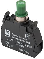 Ламповый блок подсветки светодиодный EKF PROxima XB4 220В зеленый картинка